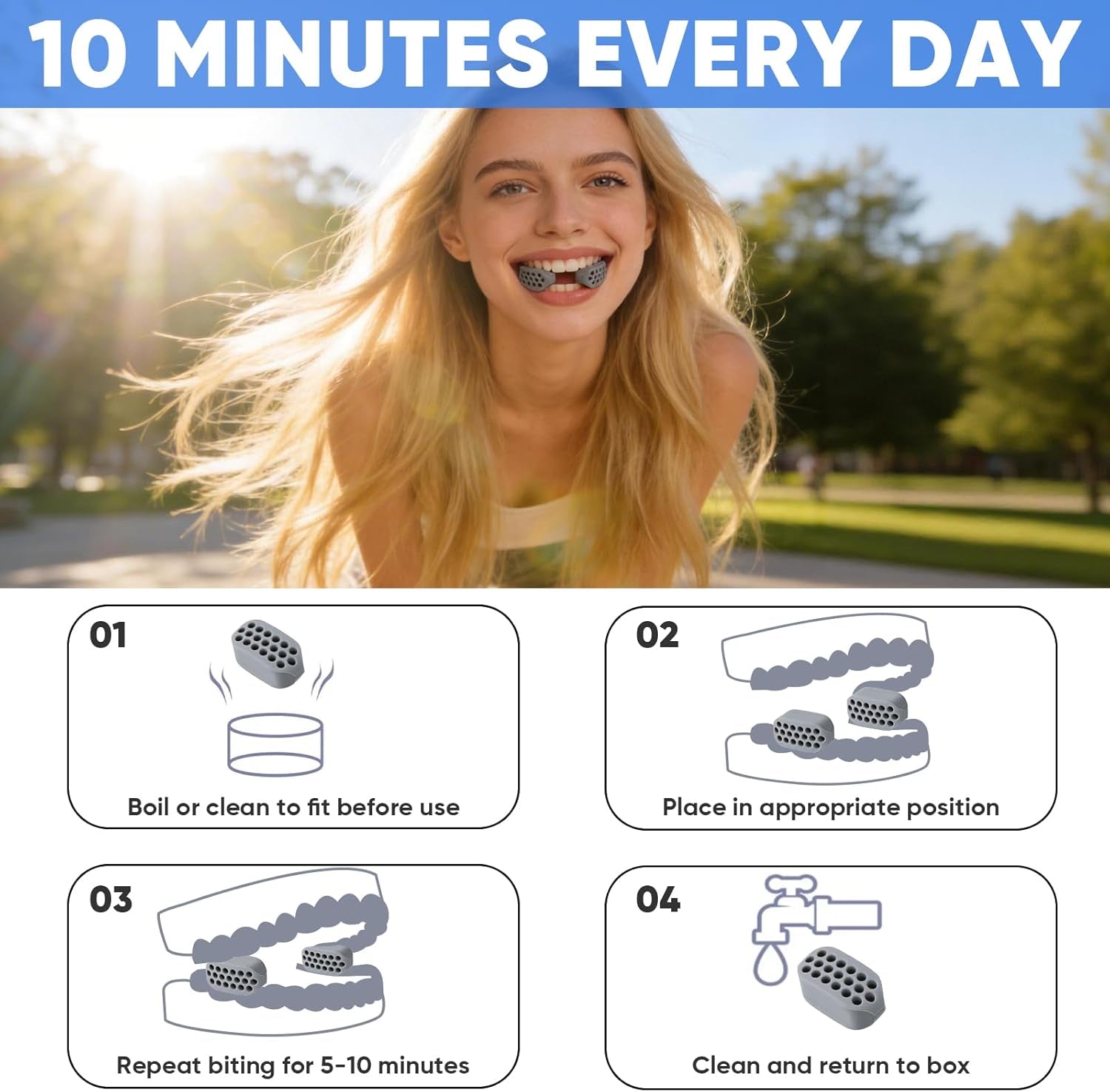 12 PCS Jaw Exerciser for Men & Women, 3 Resistance Levels, BPA Free Silicone Jaw Trainer, Helps Define Jawline & Tone Facial Contours, Jaw Toner for Beginners, Intermediate & Advanced Users