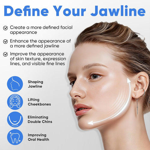 12 PCS Jaw Exerciser for Men & Women, 3 Resistance Levels, BPA Free Silicone Jaw Trainer, Helps Define Jawline & Tone Facial Contours, Jaw Toner for Beginners, Intermediate & Advanced Users